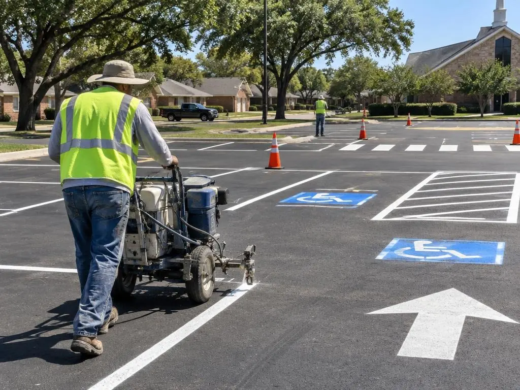 Parking Lot Line Striping in North Richland Hills, TX